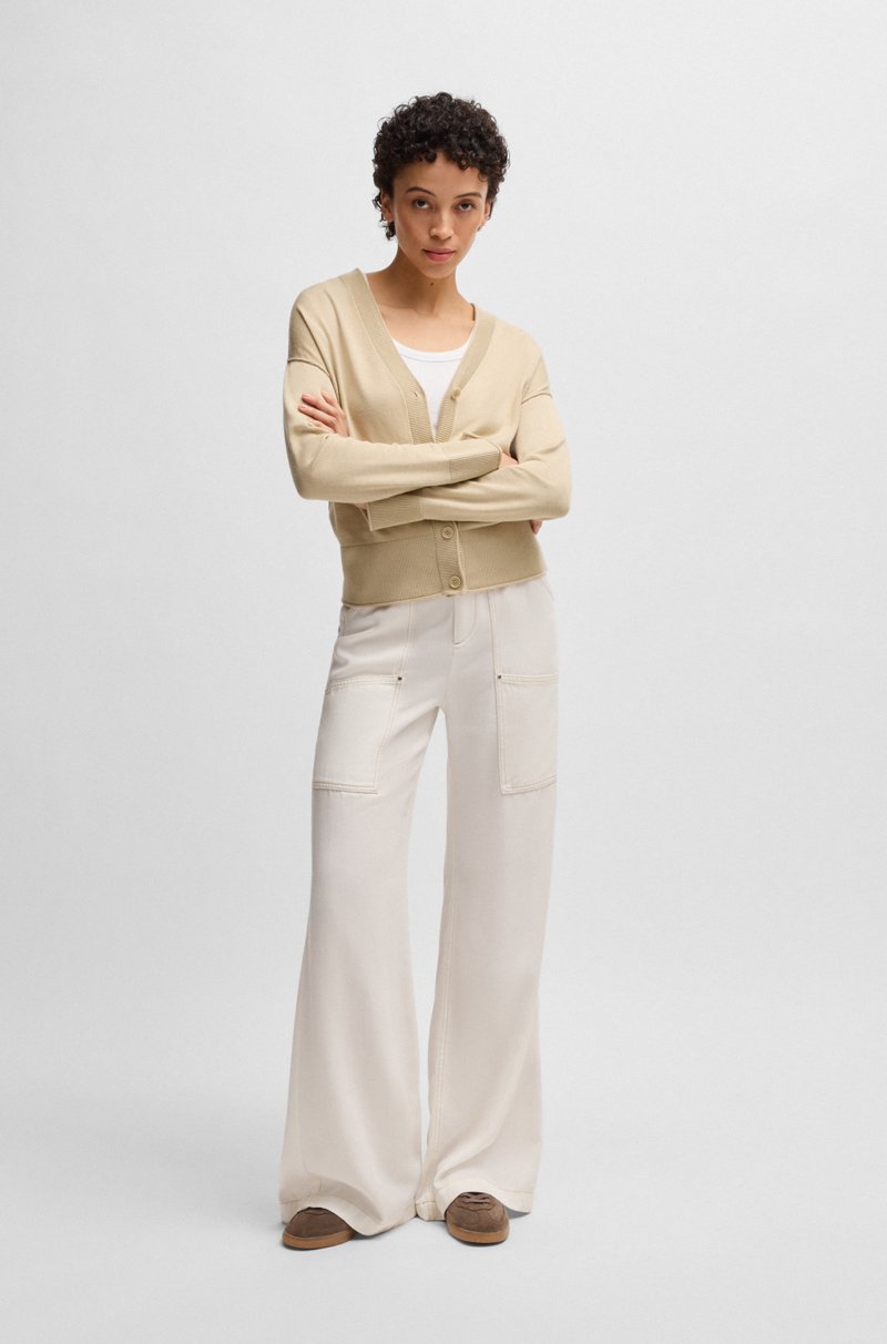 Hugo Boss Cárdigan Regular Fit Con Logo De Silicona En Hilo Suave