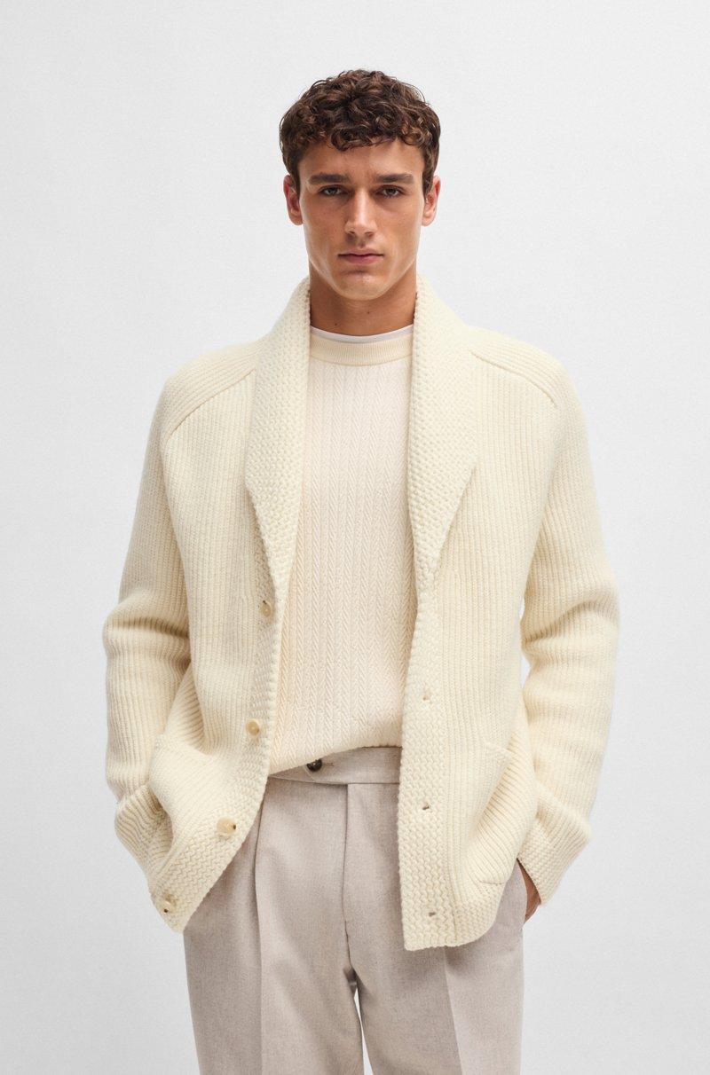 Hugo Boss Cárdigan regular fit de lana cashmere y seda
