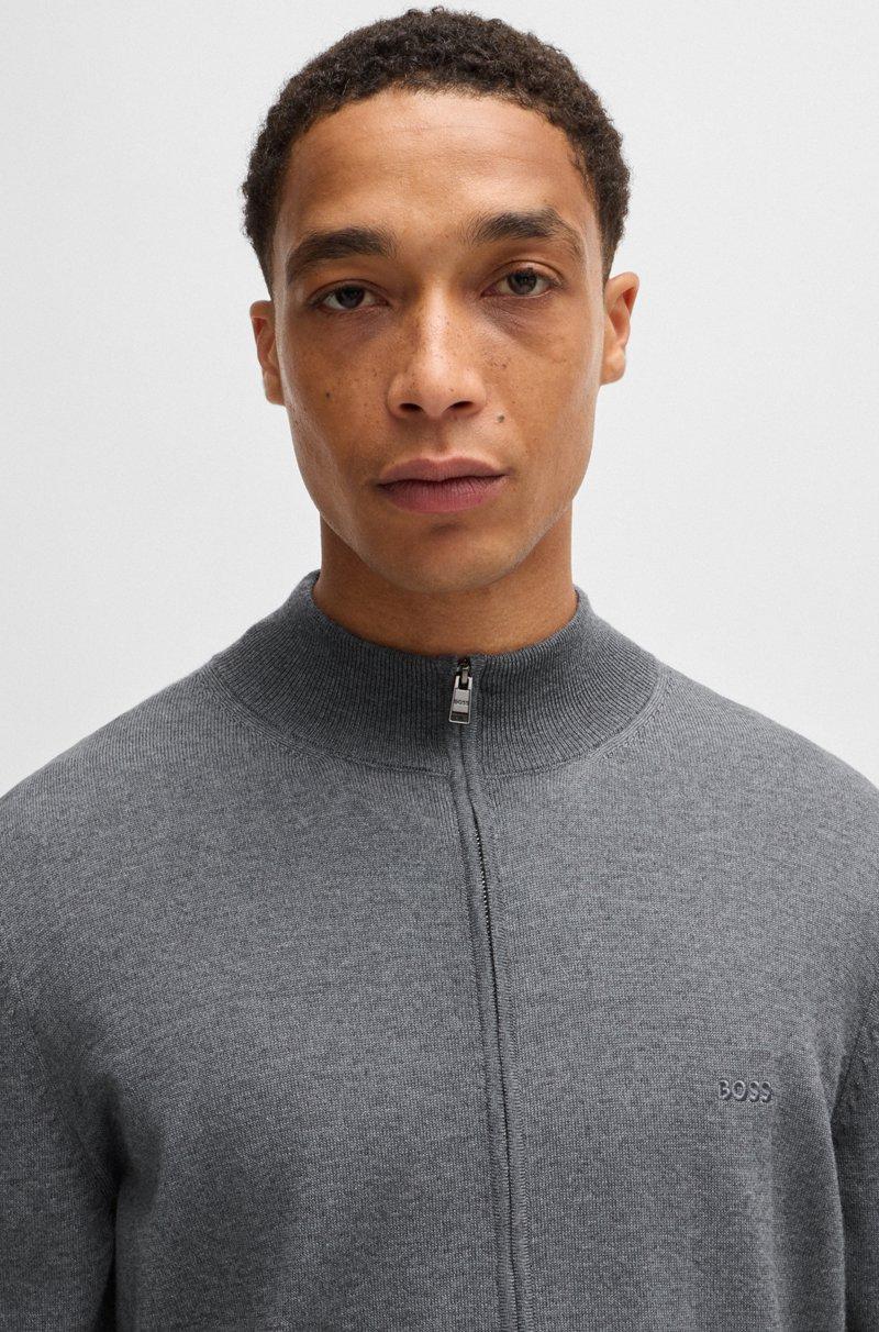 Hugo Boss Cárdigan Regular Fit De Lana Virgen Con Logo Bordado