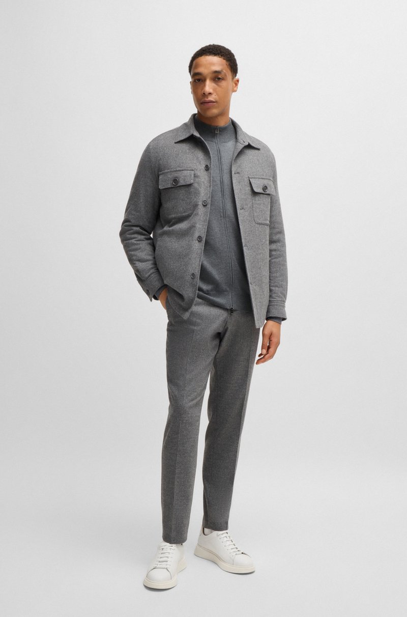 Hugo Boss Cárdigan Regular Fit De Lana Virgen Con Logo Bordado