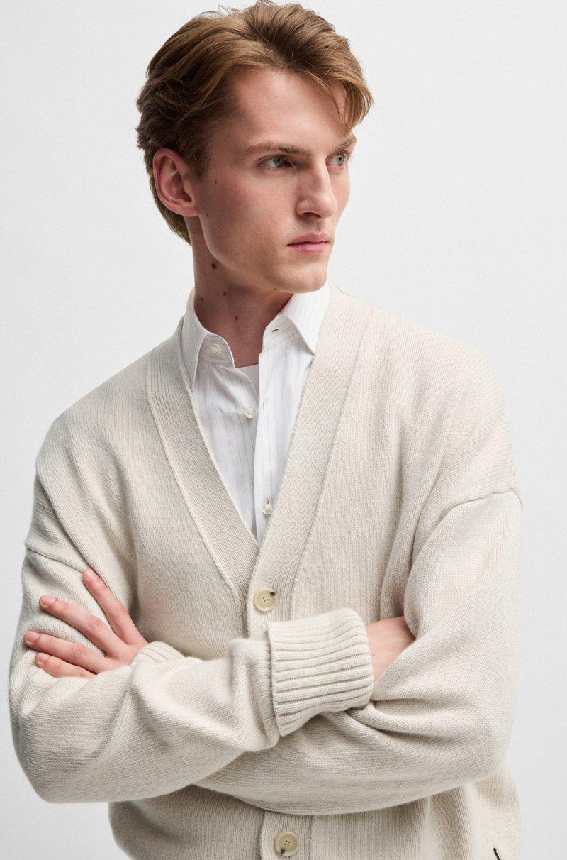 Hugo Boss Cárdigan Relaxed Fit Con Cierre De Botones Y Puños En Canalé