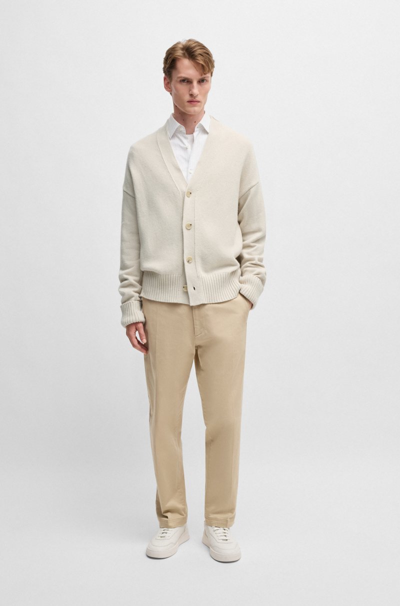 Hugo Boss Cárdigan Relaxed Fit Con Cierre De Botones Y Puños En Canalé