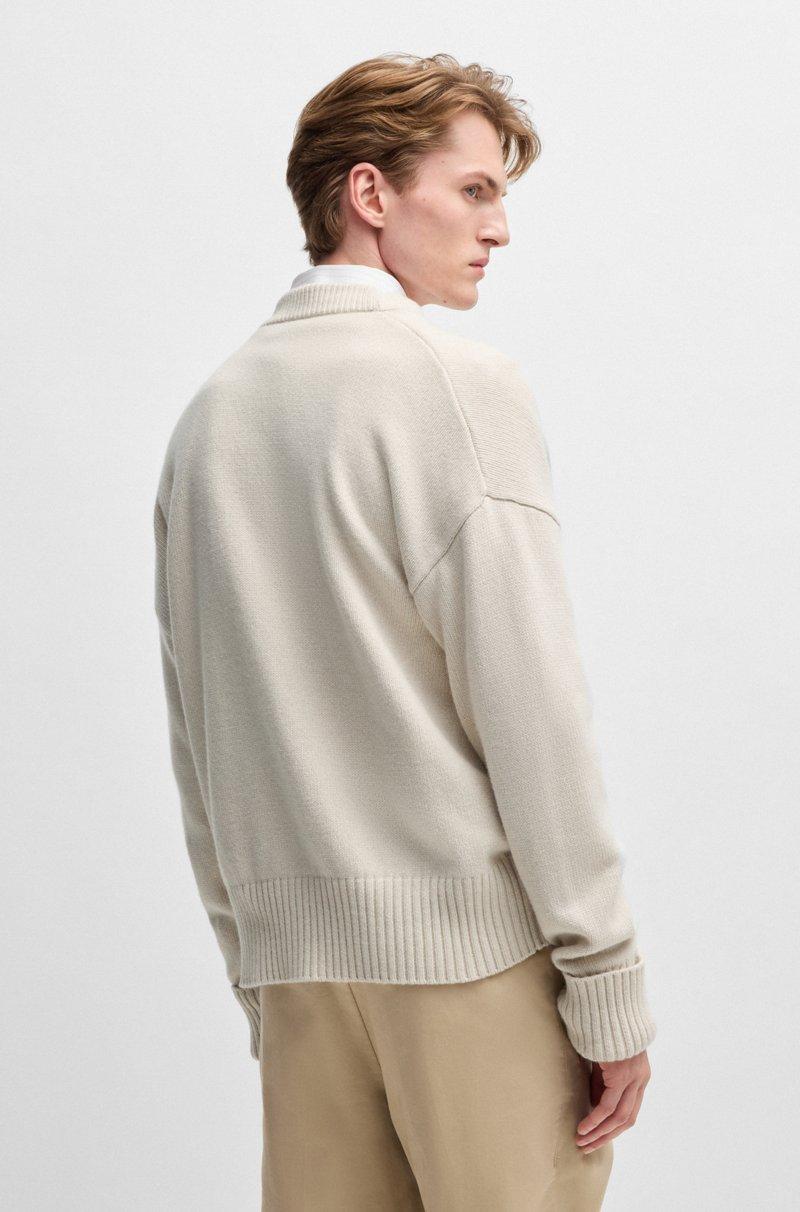 Hugo Boss Cárdigan Relaxed Fit Con Cierre De Botones Y Puños En Canalé