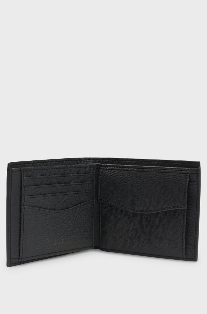 Hugo Boss Cartera De Dos Pliegues Con Estructura Y Estampado De Monograma