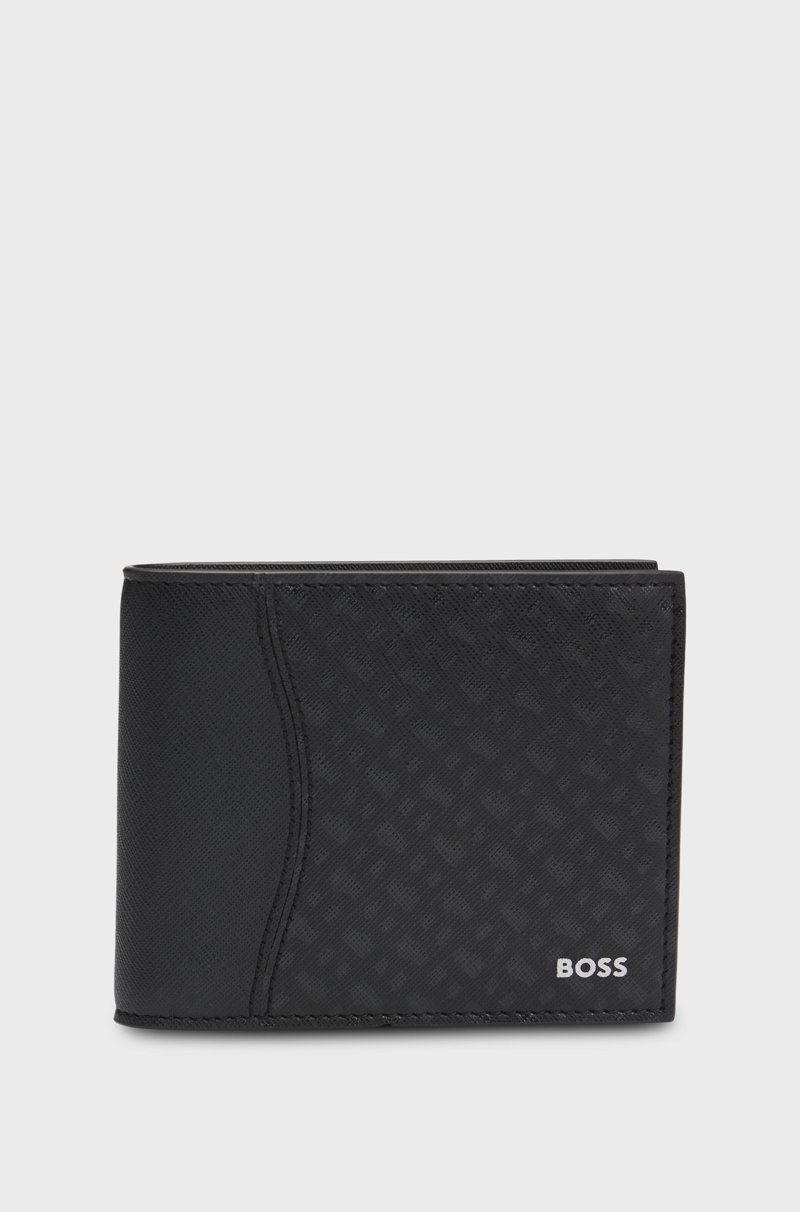 Hugo Boss Cartera de dos pliegues con estructura y estampado de monograma