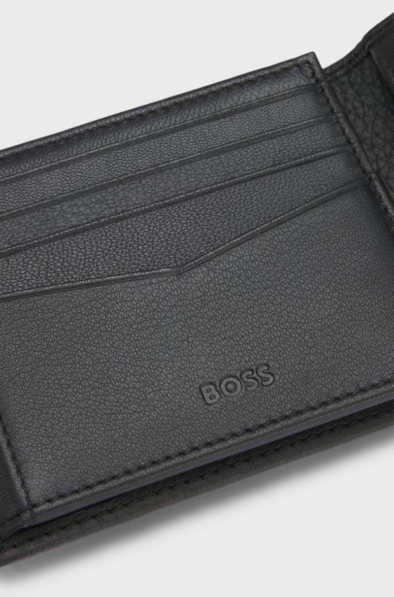 Hugo Boss Cartera De Dos Pliegues En Piel Granulada Con Letras De Logo