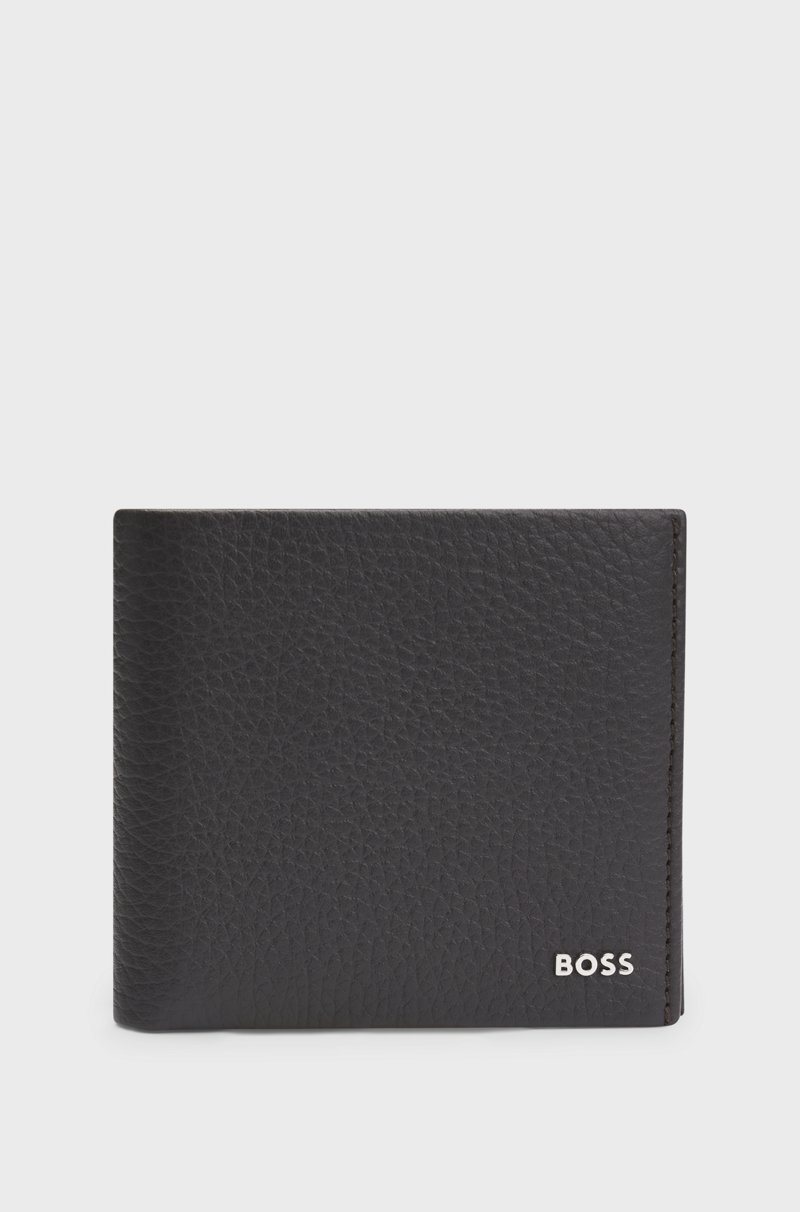 Hugo Boss Cartera de piel granulada con letras de logo