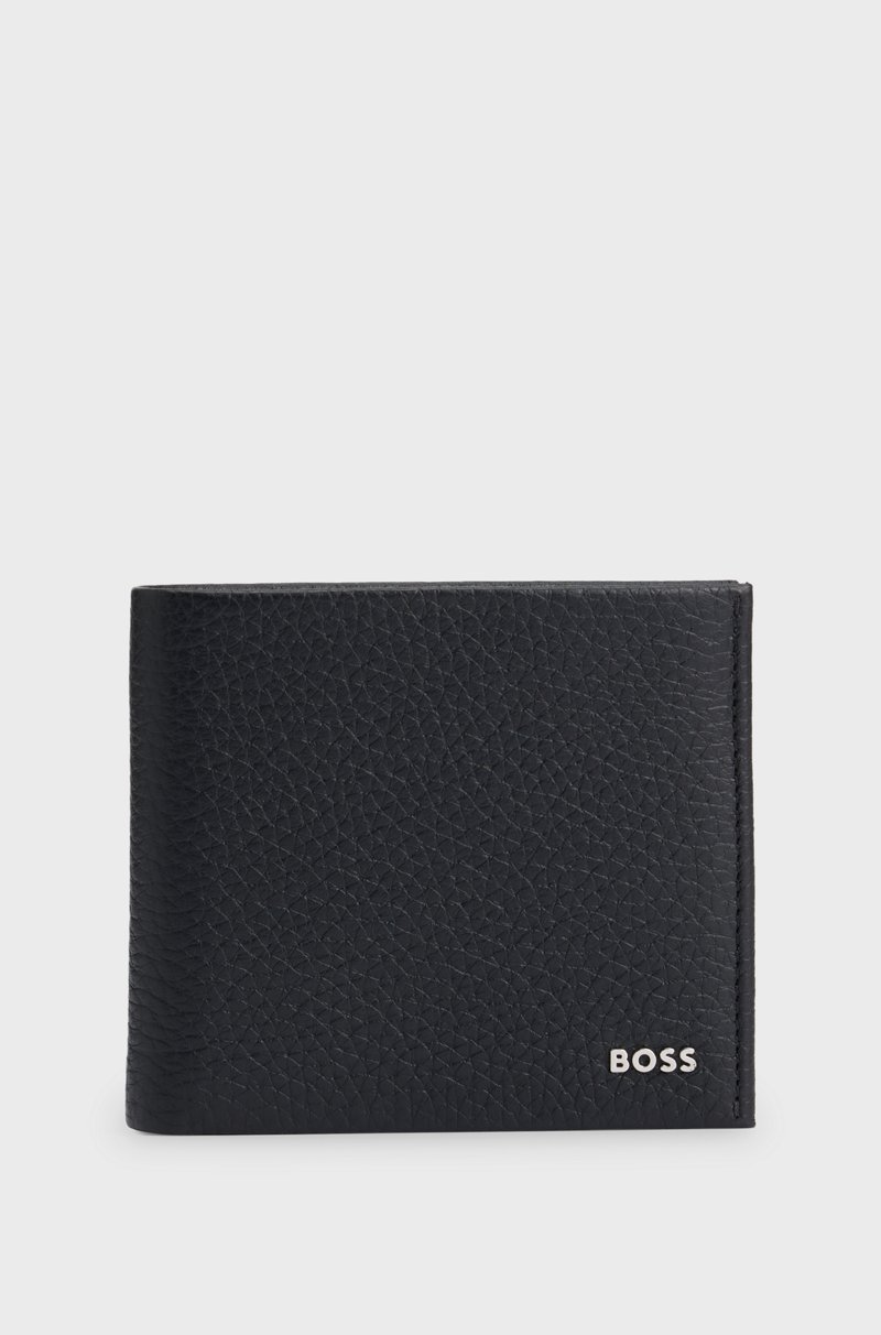 Hugo Boss Cartera de piel granulada con letras de logo