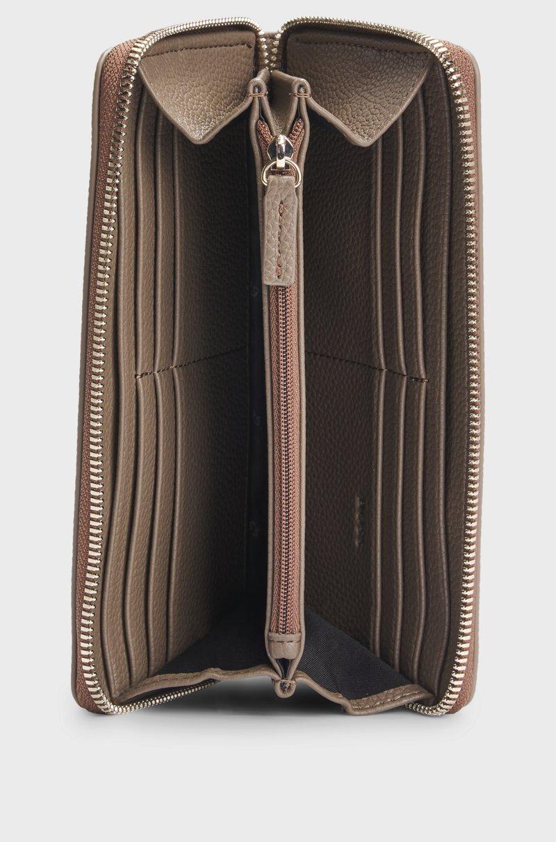 Hugo Boss Cartera De Piel Sintética Con Cremallera Envolvente Y Monograma Double B