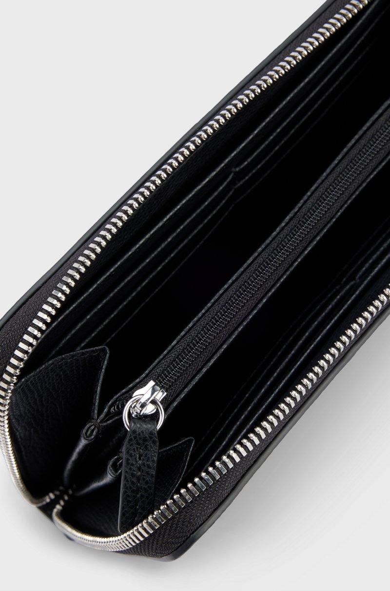 Hugo Boss Cartera De Piel Sintética Granulada Con Cremallera Envolvente Y Letras De Logo