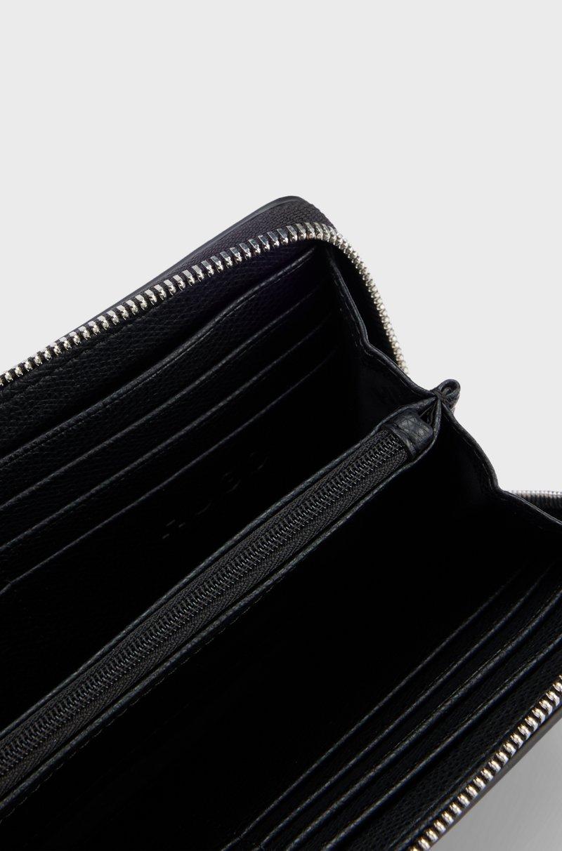 Hugo Boss Cartera De Piel Sintética Granulada Con Cremallera Envolvente Y Letras De Logo