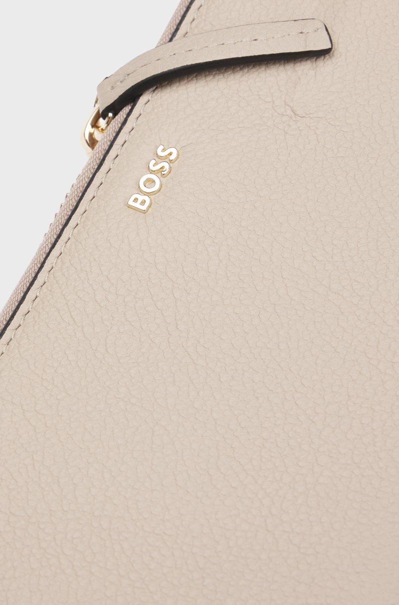 Hugo Boss Cartera En Piel De Textura Granulada Con Cremallera Envolvente Y Letras De Logo