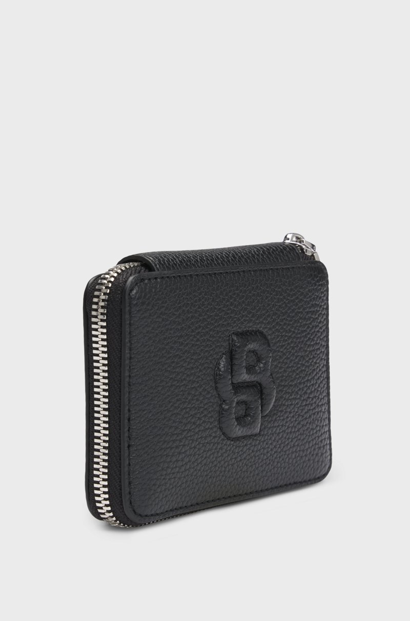 Hugo Boss Cartera Pequeña Granulada Con Monograma Double B