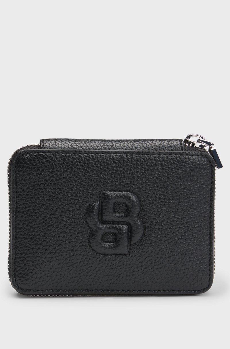 Hugo Boss Cartera pequeña granulada con monograma Double B