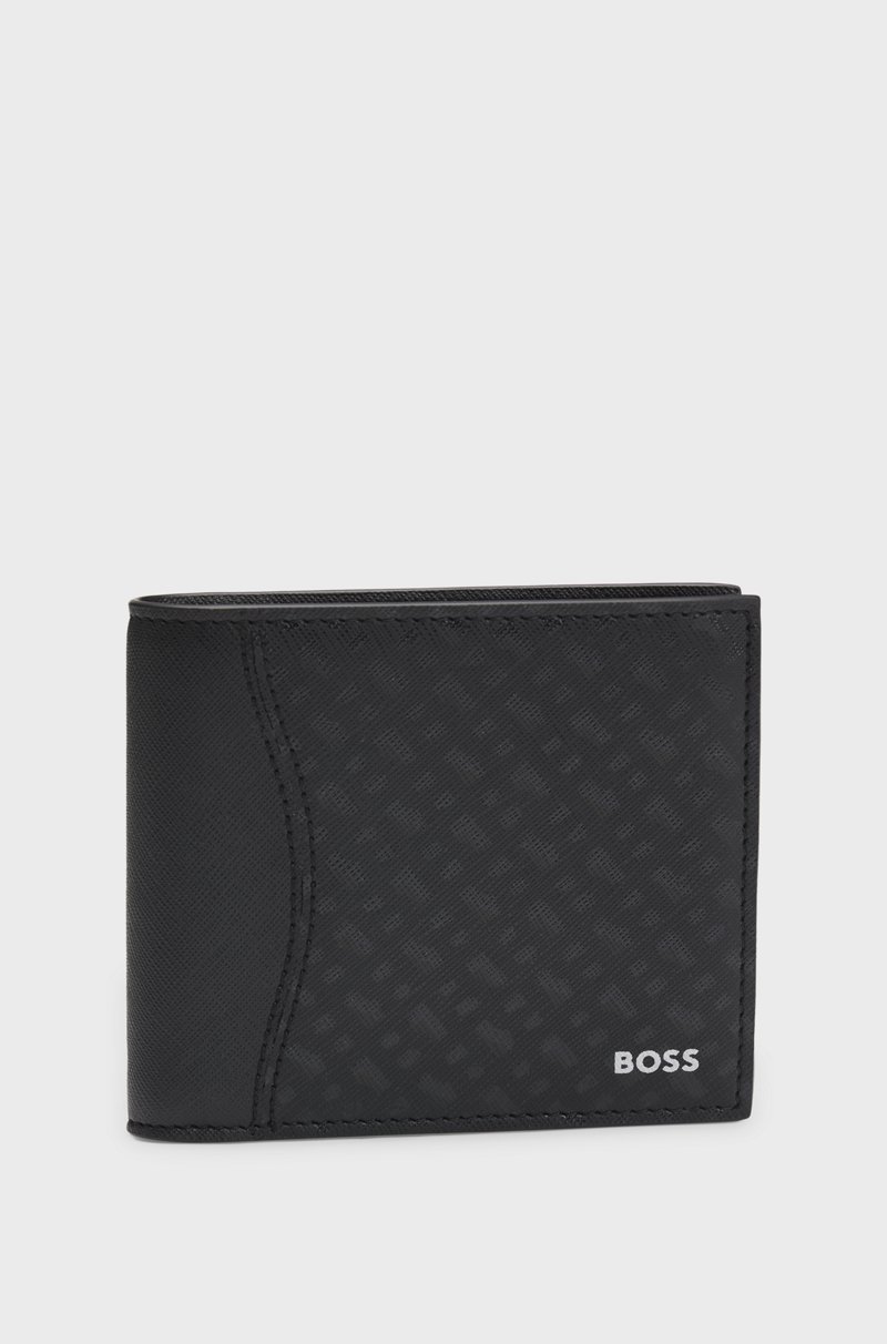 Hugo Boss Cartera plegable con estructura y estampado de monogramas