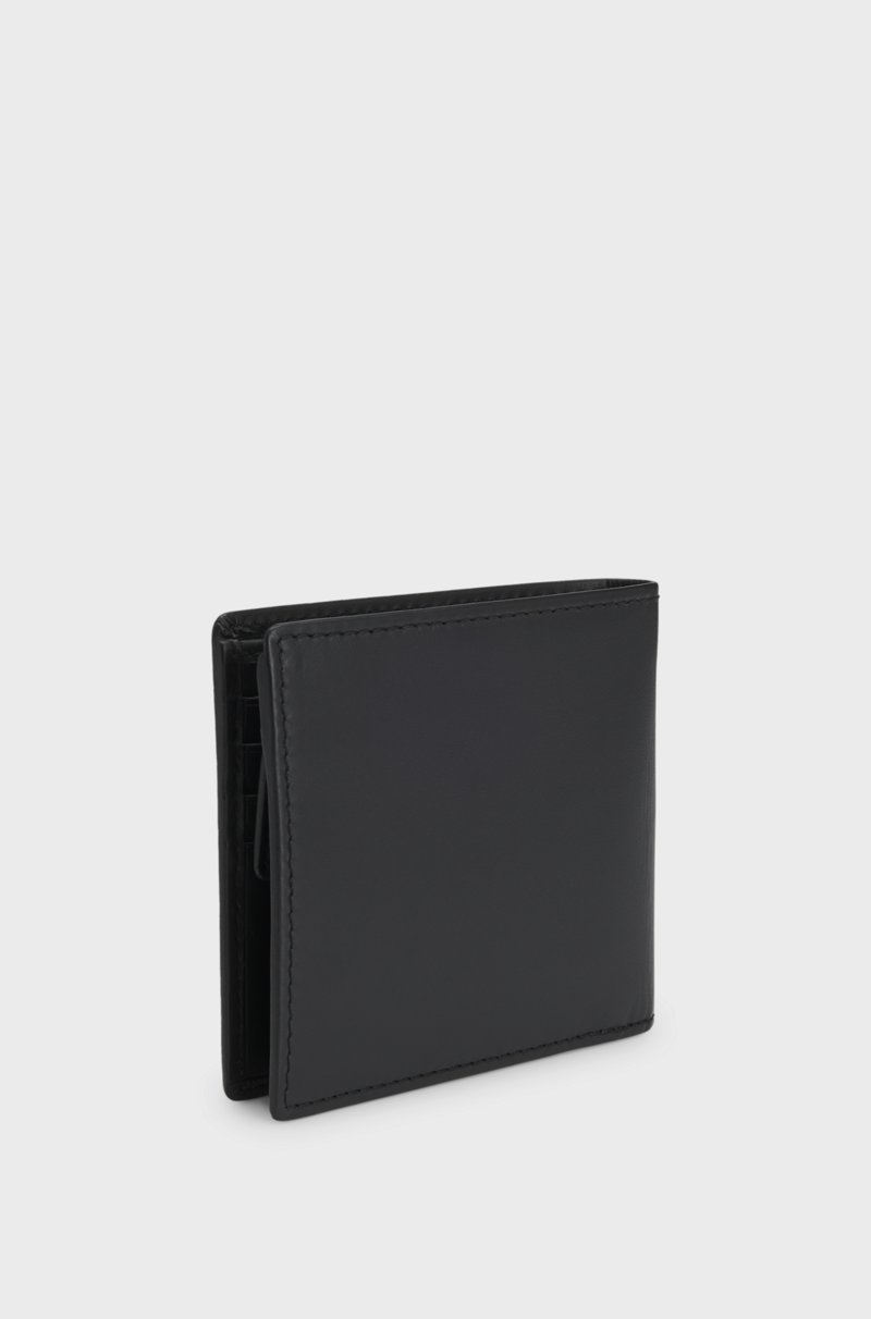 Hugo Boss Cartera Plegable De Piel Con Logo Apilado Rojo