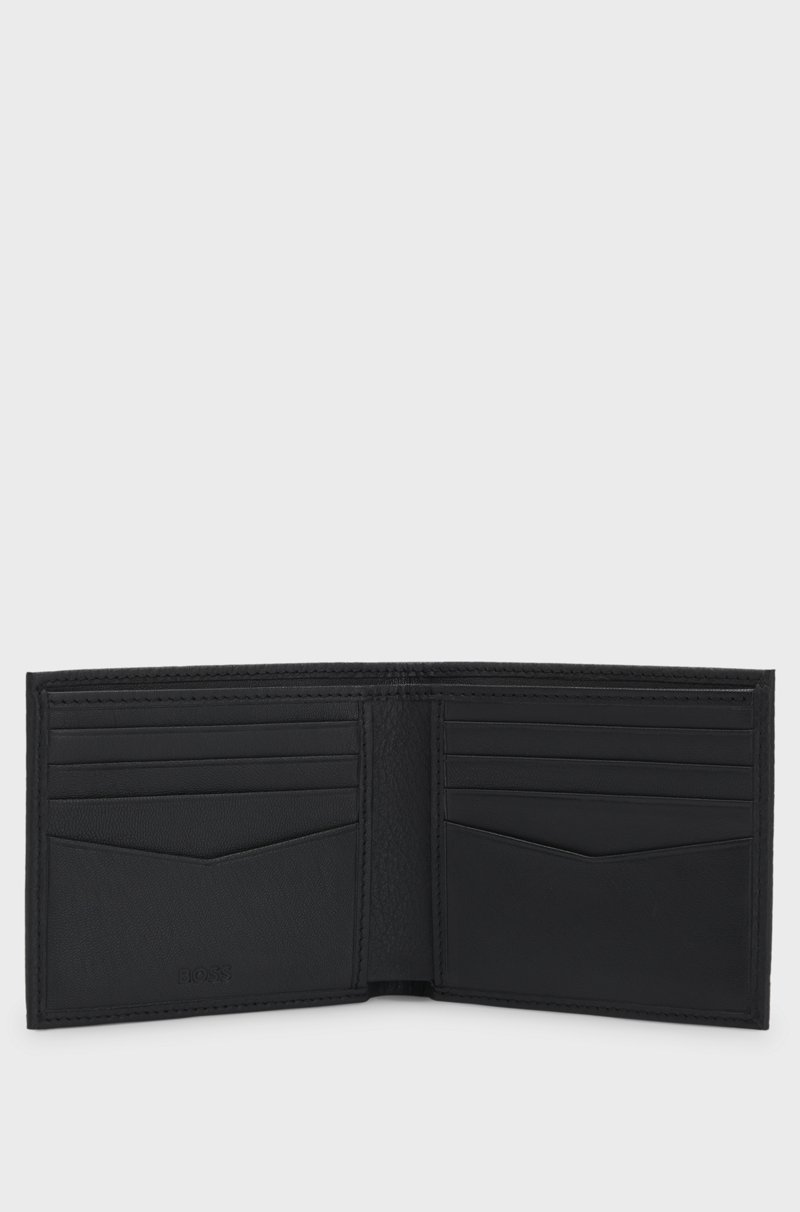 Hugo Boss Cartera Plegable De Piel Granulada Con Letras De Logo Pulidas