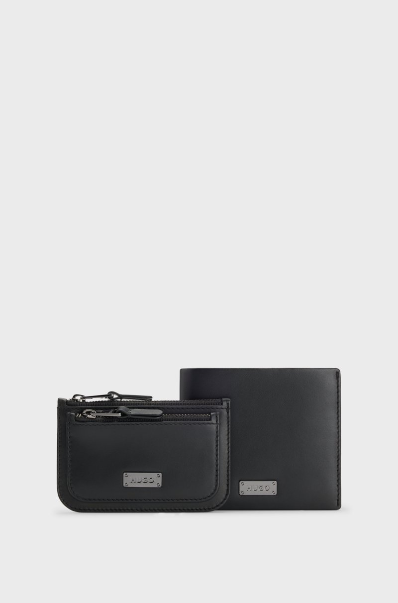 Hugo Boss Cartera y monedero de piel lisa en caja para regalo