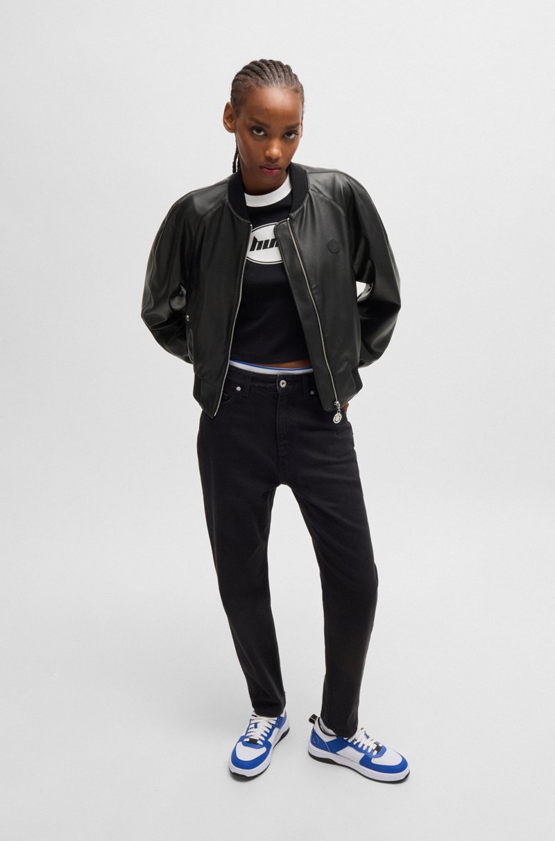 Hugo Boss Cazadora Bomber De Piel Sintética Con Ribetes De Logo Happy HUGO