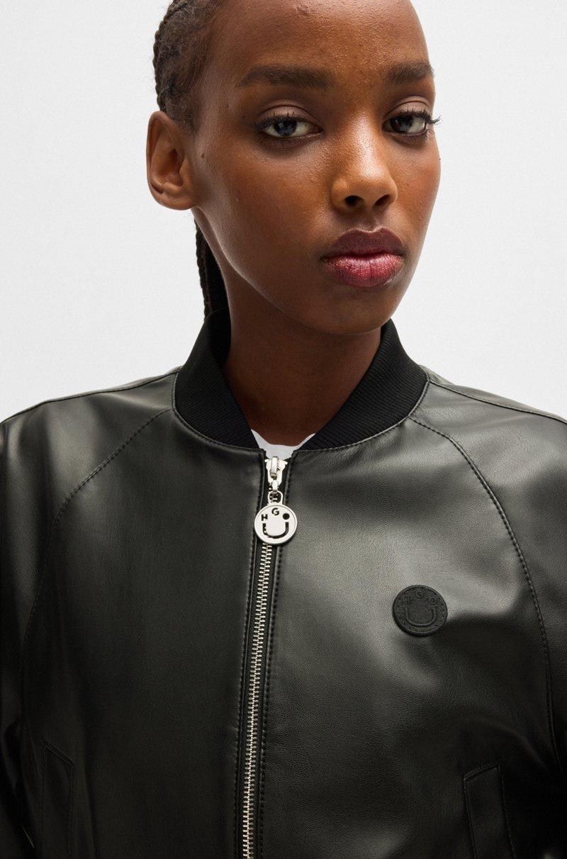 Hugo Boss Cazadora Bomber De Piel Sintética Con Ribetes De Logo Happy HUGO