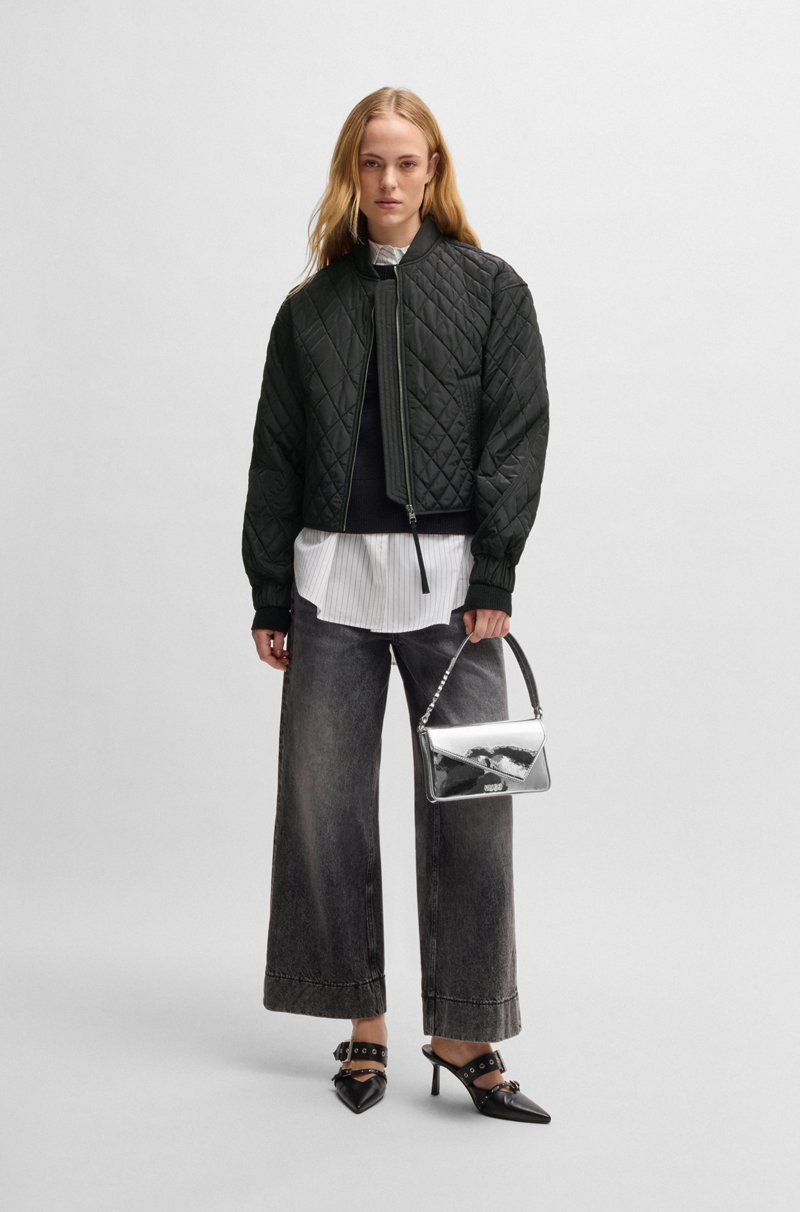 Hugo Boss Cazadora Bomber Guateada Con Cursor De Cremallera De Cinta