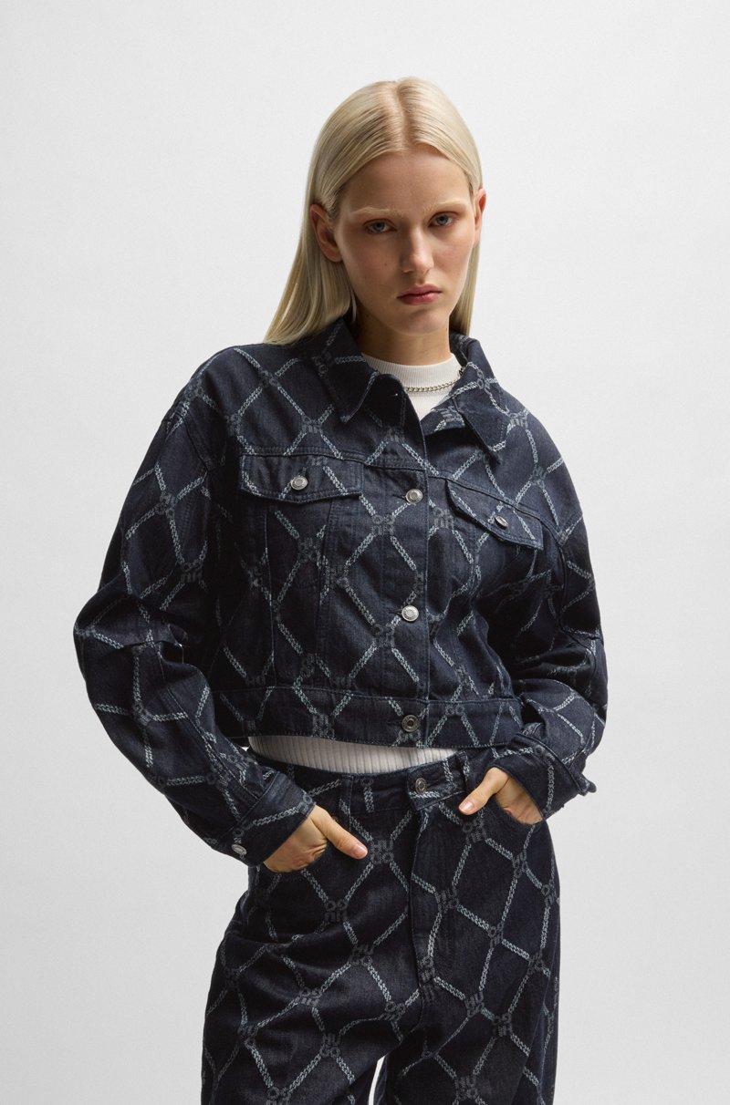 Hugo Boss Cazadora corta de estilo camionero con motivo de logo apilado