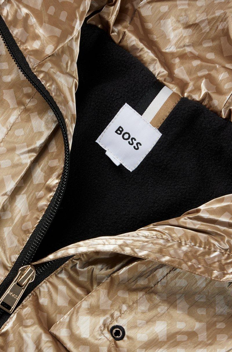 Hugo Boss Cazadora Cortavientos Con Capucha Para Niños Con Estampado De Monograma