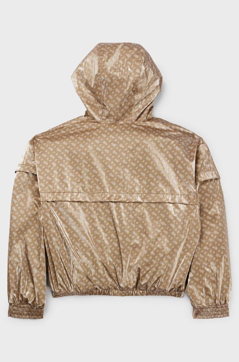 Hugo Boss Cazadora Cortavientos Con Capucha Para Niños Con Estampado De Monograma