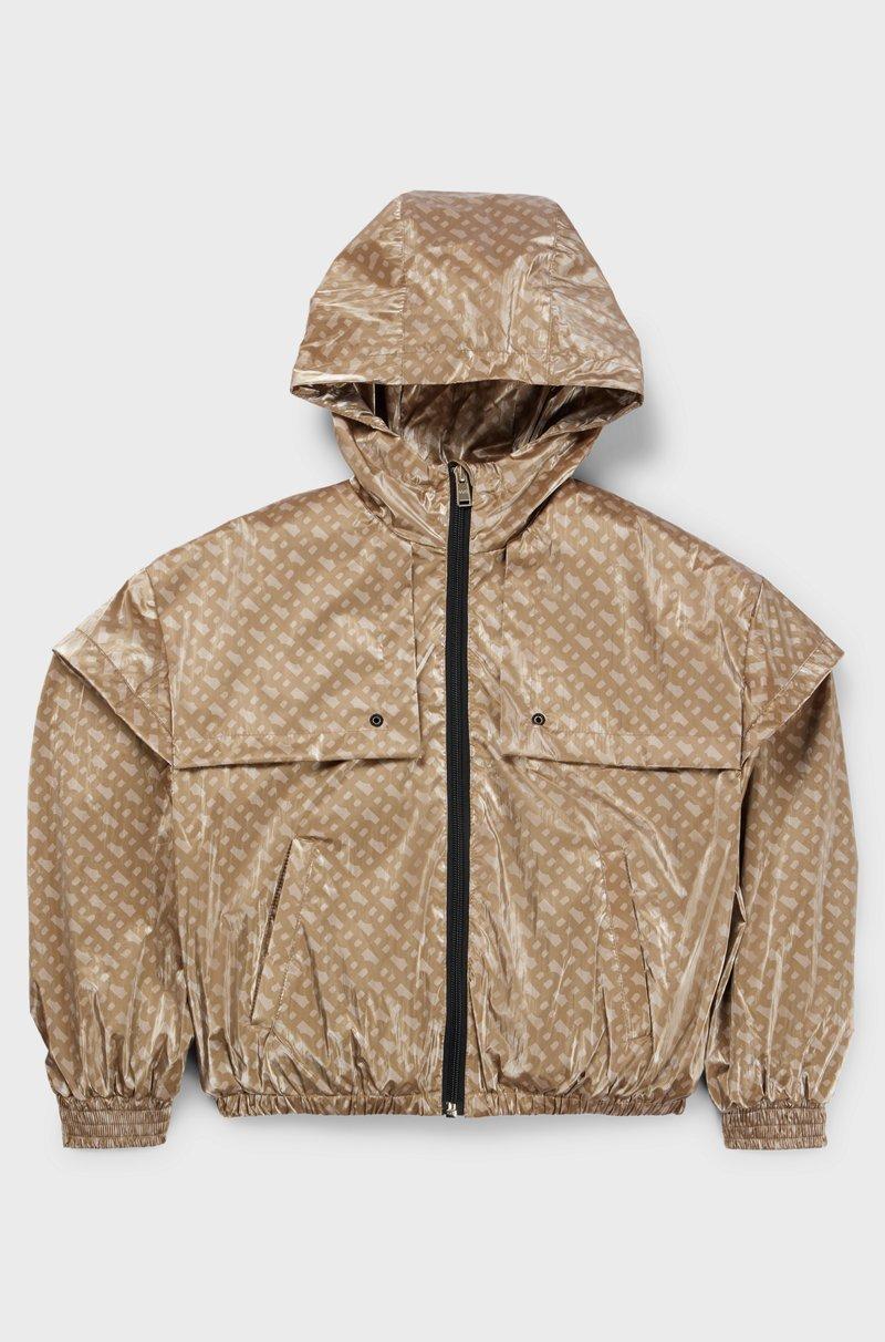 Hugo Boss Cazadora cortavientos con capucha para niños con estampado de monograma