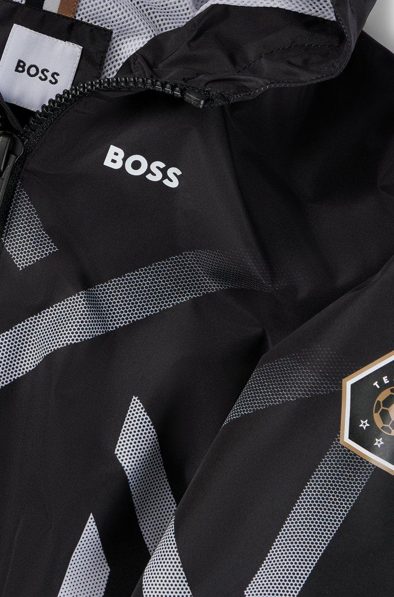 Hugo Boss Cazadora Cortavientos Con Capucha Para Niños Con Ilustración En Degradado