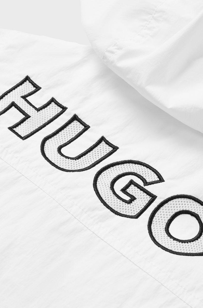 Hugo Boss Cazadora Cortavientos Con Capucha Y Logo Estampado Para Niños