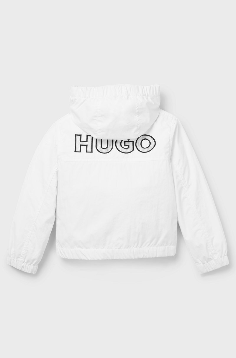 Hugo Boss Cazadora Cortavientos Con Capucha Y Logo Estampado Para Niños