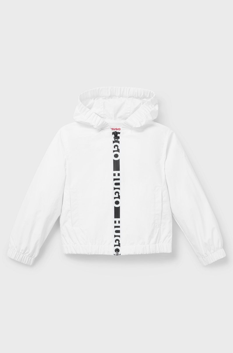 Hugo Boss Cazadora Cortavientos Con Capucha Y Logo Estampado Para Niños