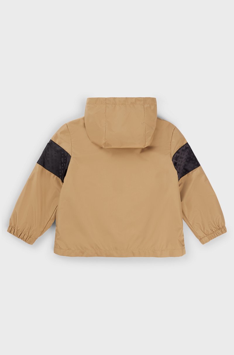 Hugo Boss Cazadora Cortavientos Repelente Al Agua Con Capucha Y Detalle De Monogramas Para Niños