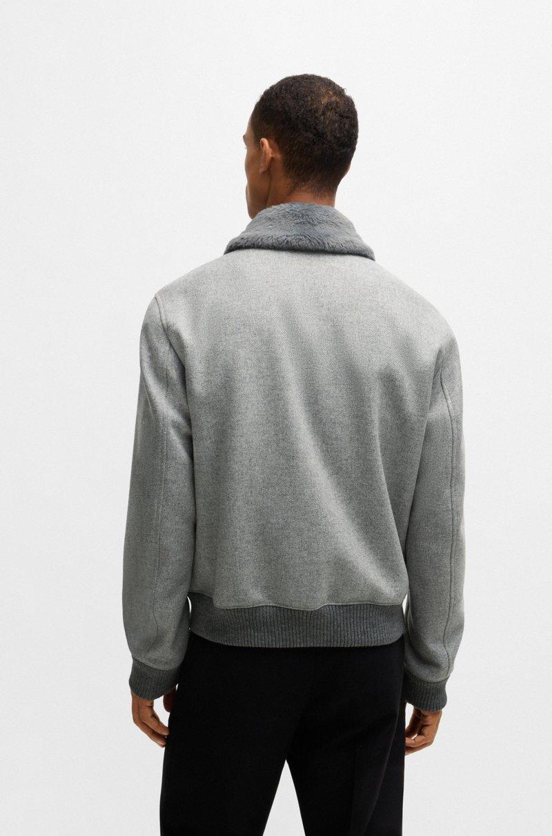 Hugo Boss Cazadora De Piloto Regular Fit Con Cuello De Imitación De Piel Extraíble