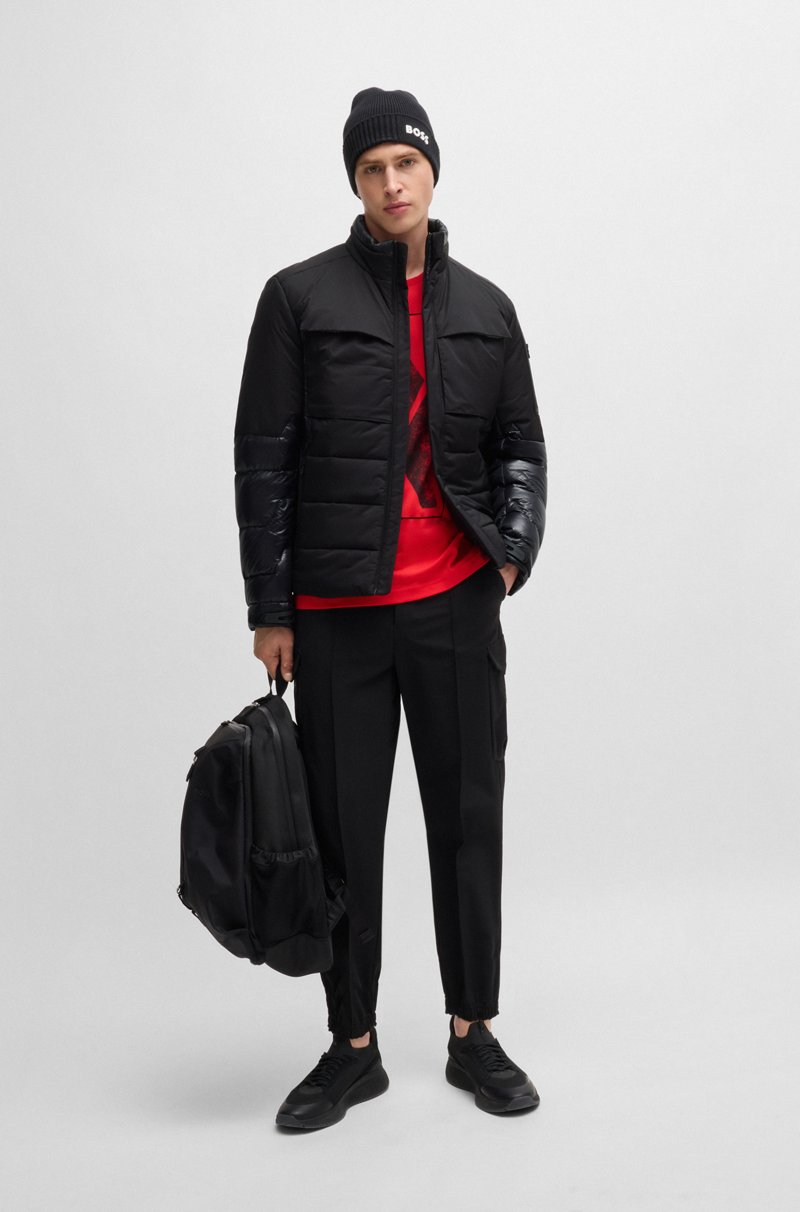 Hugo Boss Cazadora En Mezcla De Materiales Con Relleno De Plumón
