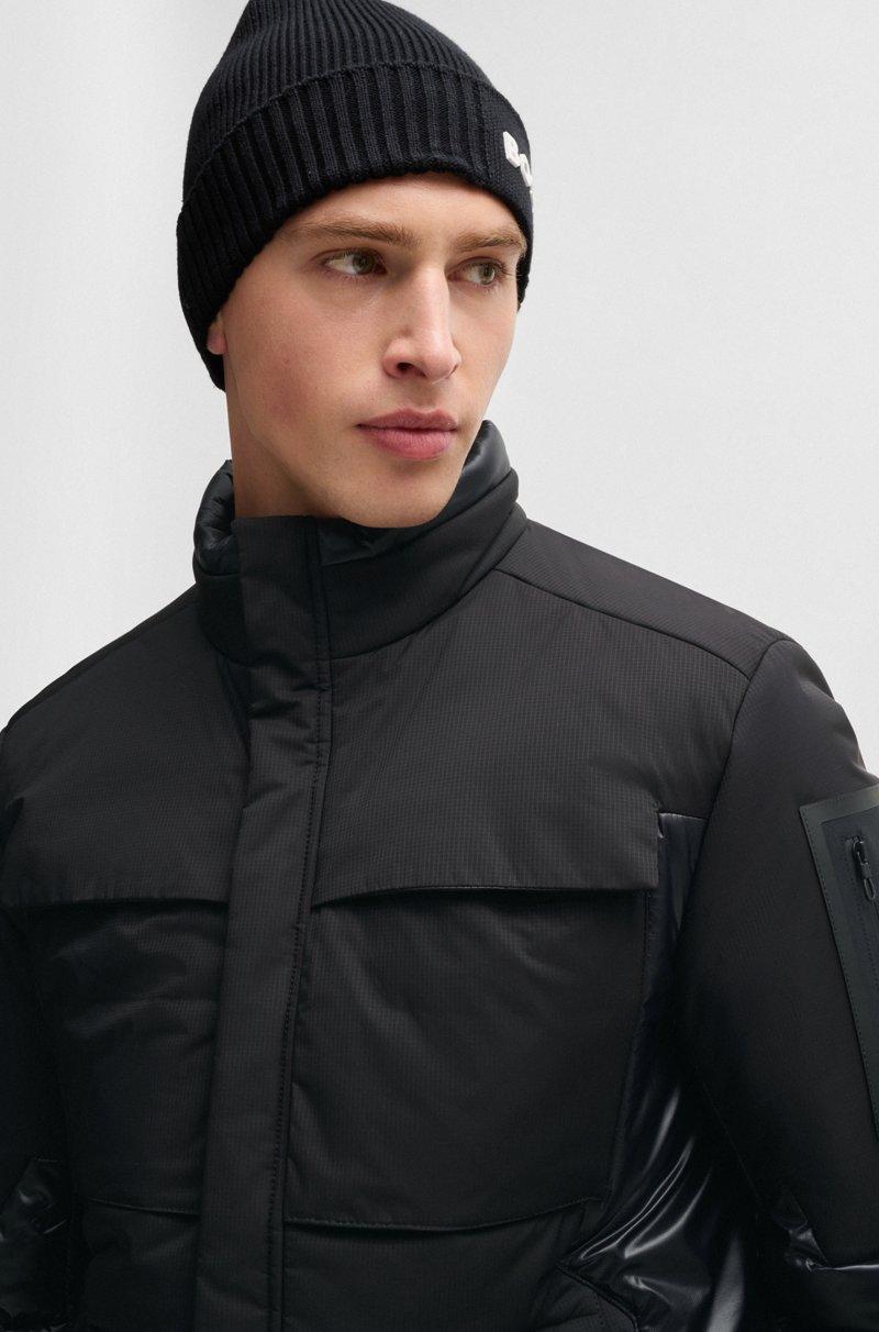 Hugo Boss Cazadora En Mezcla De Materiales Con Relleno De Plumón