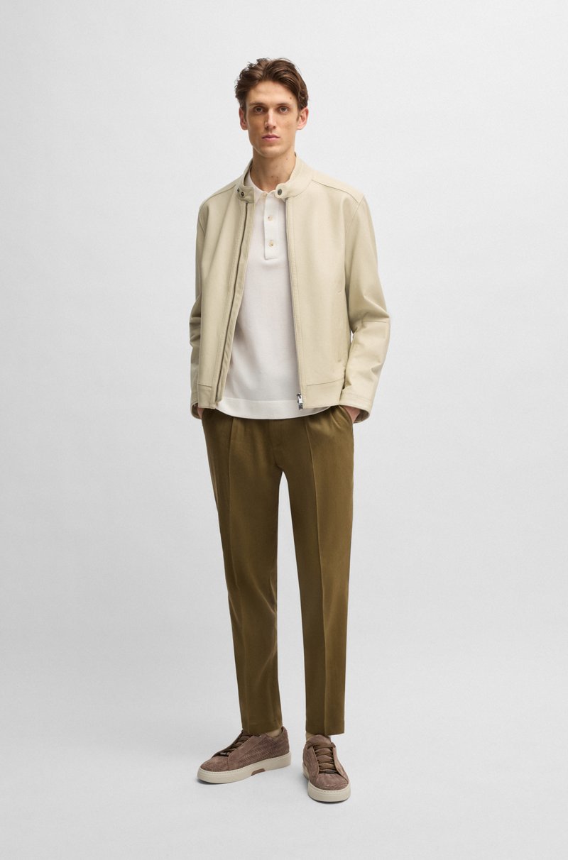 Hugo Boss Cazadora Regular Fit En Piel De Napa Granulada
