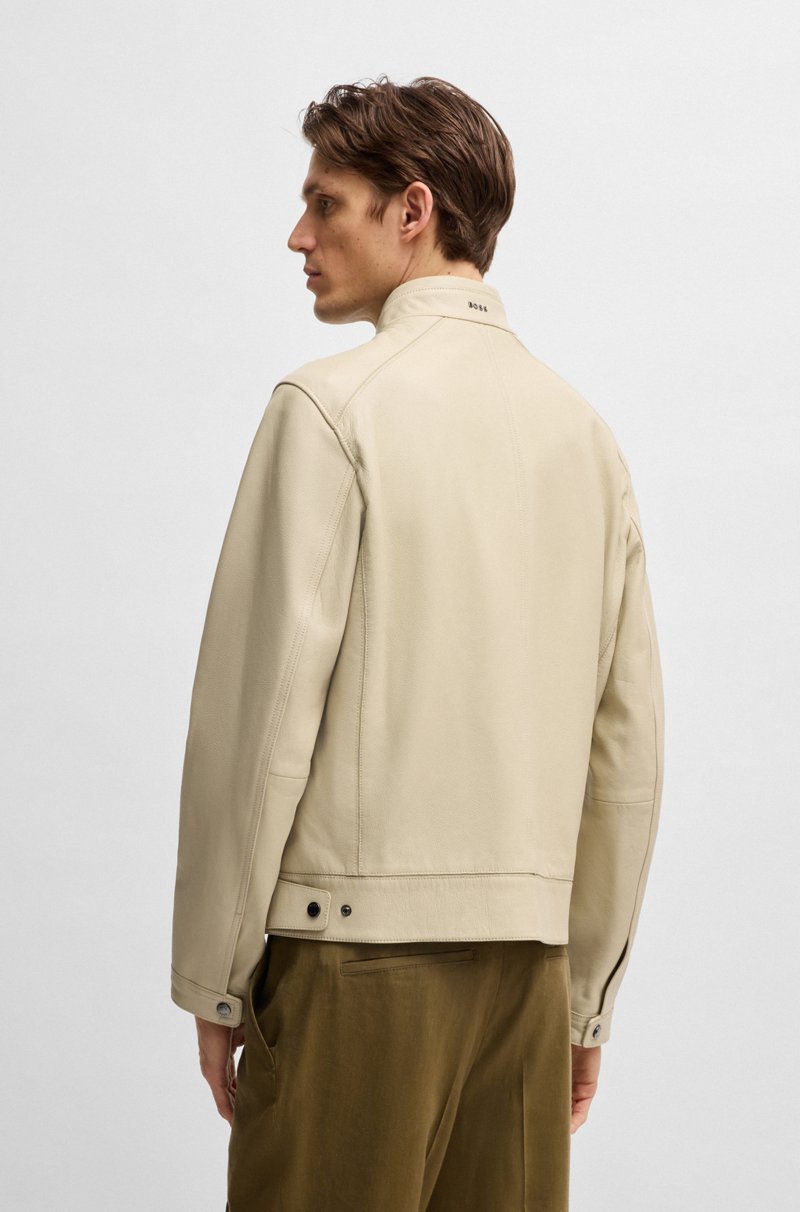 Hugo Boss Cazadora Regular Fit En Piel De Napa Granulada