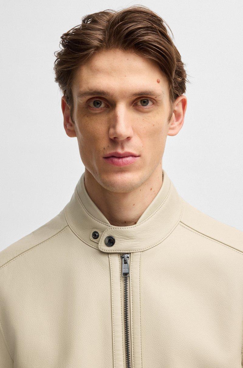 Hugo Boss Cazadora Regular Fit En Piel De Napa Granulada
