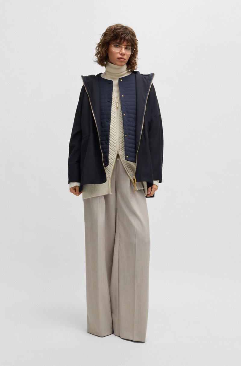 Hugo Boss Cazadora Repelente Al Agua En Lana Fabricada En Italia