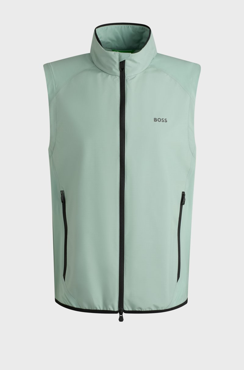 Hugo Boss Chaleco de golf repelente al agua con detalles reflectantes decorativos