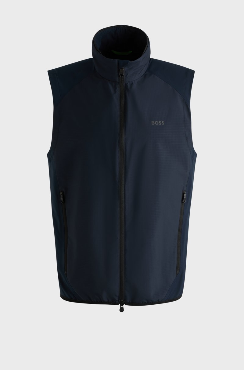 Hugo Boss Chaleco de golf repelente al agua con detalles reflectantes decorativos