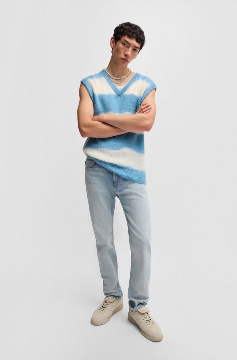 Hugo Boss Chaleco Oversize Fit De Punto Con Rayas Anchas