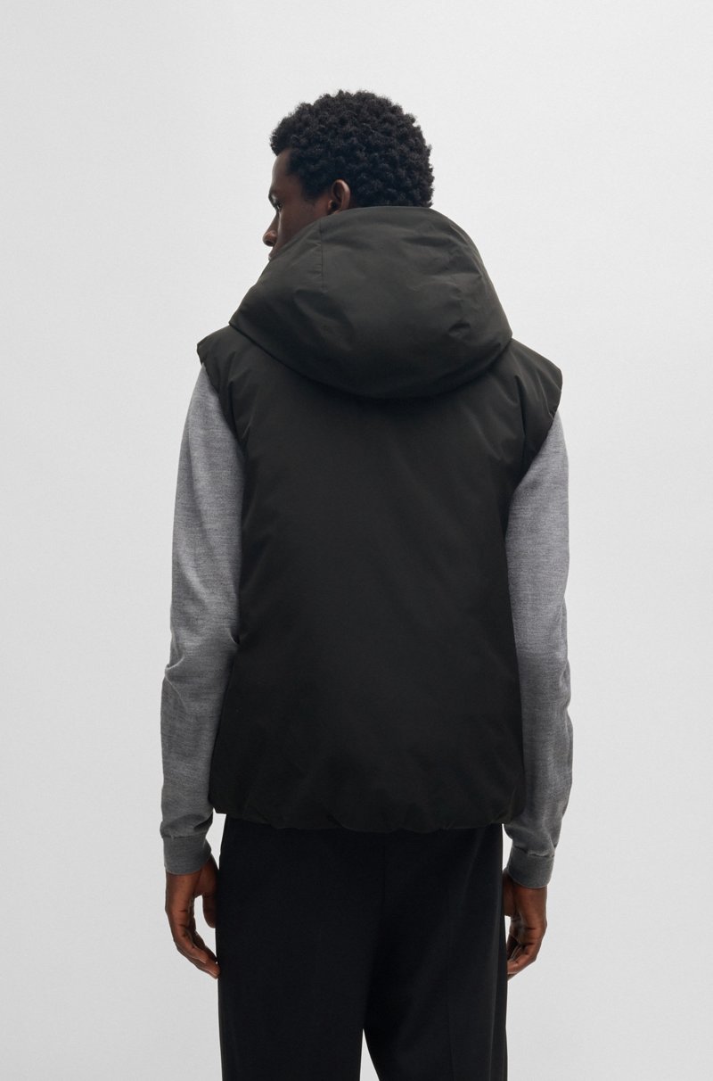 Hugo Boss Chaleco Relaxed Fit Con Capucha En Tejido Repelente Al Agua