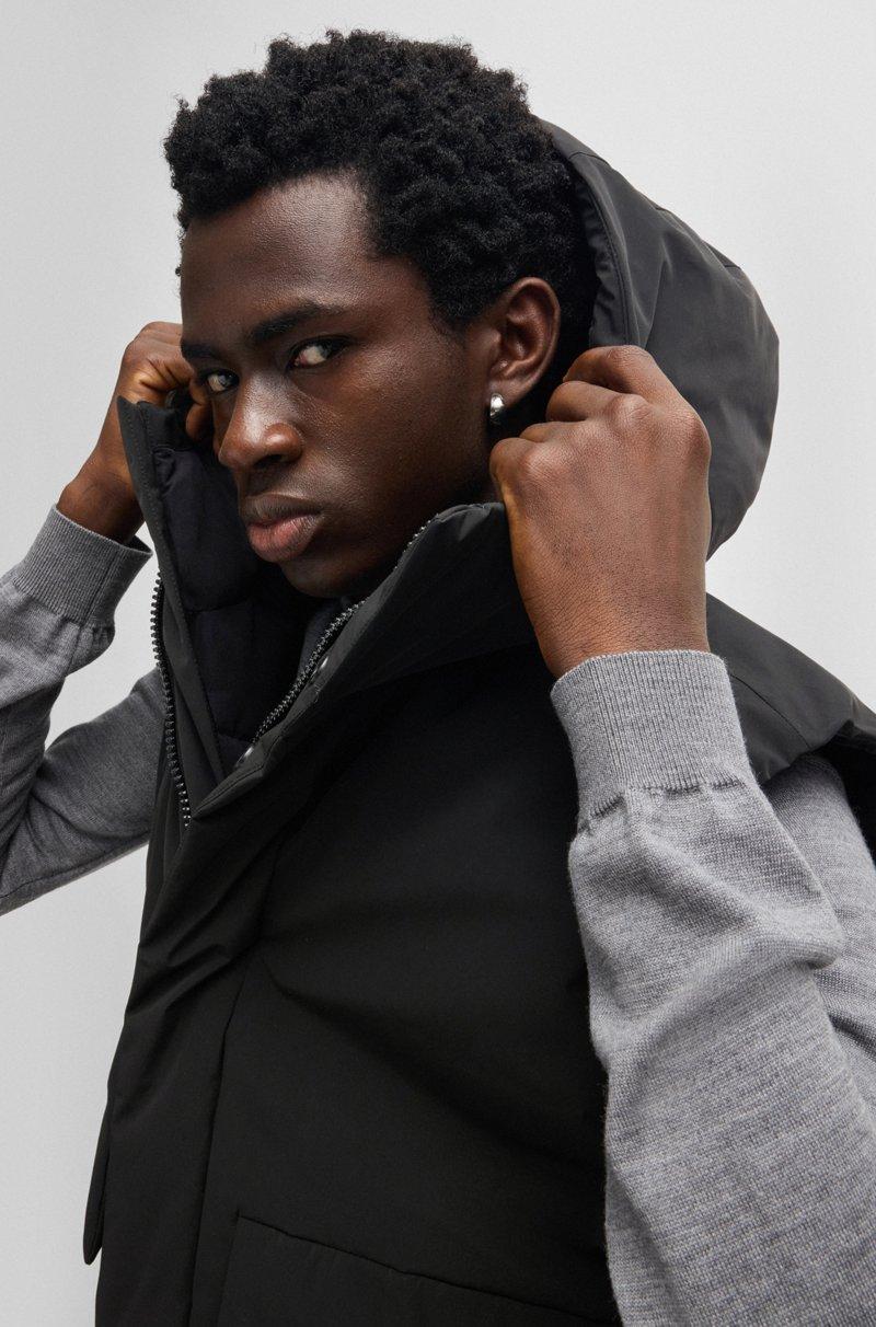 Hugo Boss Chaleco Relaxed Fit Con Capucha En Tejido Repelente Al Agua