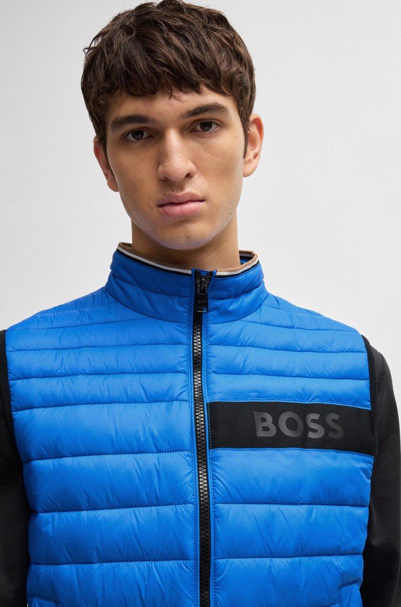 Hugo Boss Chaleco Repelente Al Agua Con Cinta De Logo En 3D