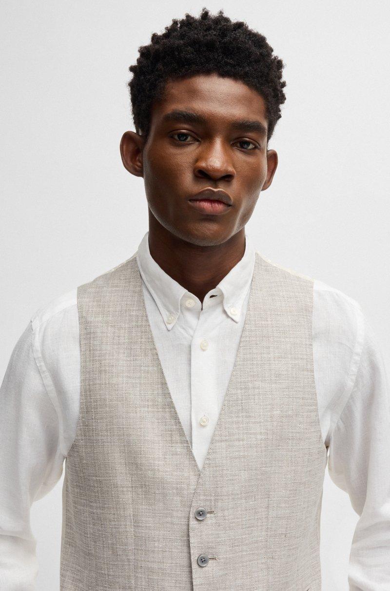 Hugo Boss Chaleco Slim Fit Con Detalle De Logotipo En El Forro