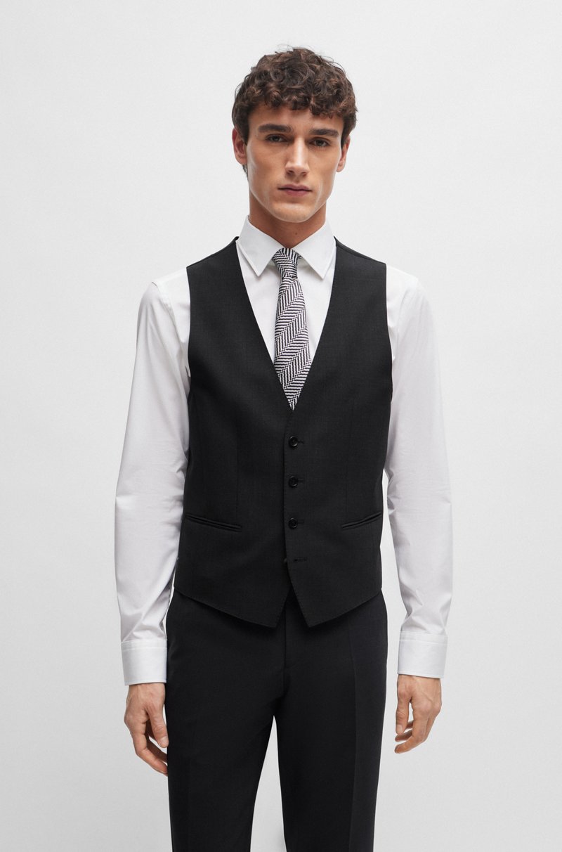 Hugo Boss Chaleco slim fit en lana virgen con elástico