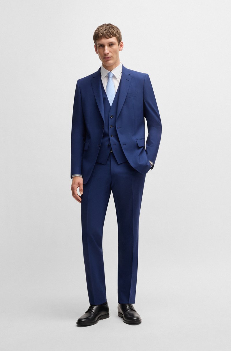 Hugo Boss Chaleco Slim Fit En Lana Virgen Con Elástico